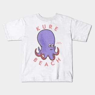 Kure Beach, NC Summertime Vacationing Octopus Kids T-Shirt